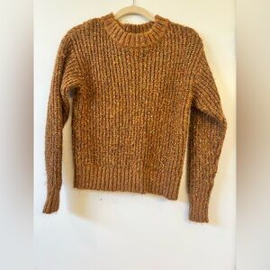 Something Navy Women’s Brown Long Sleeves Marled Knit Slouchy Crewneck Sweater